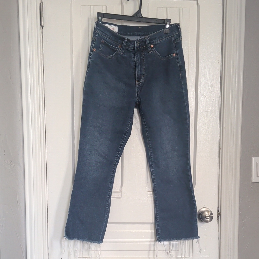 GAP Women's Cropped Ankle Jeans in Dark Blue